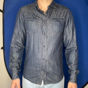 Diesel Wax Denim finish button down Sz Medium